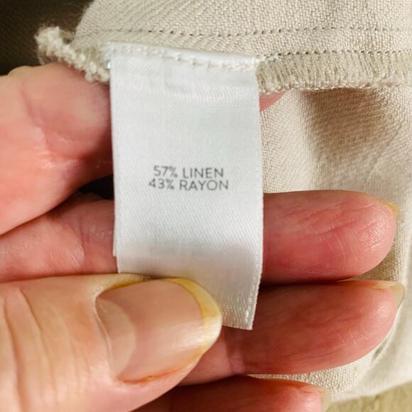J. Jill Size M Petite Women's Linen Jacket Beige Button Front Lightweight - Picture 11 of 11